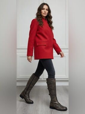 Vince Camuto Fenton Russet Two Tone Gray Leather Knee-High Buckle Riding Boots